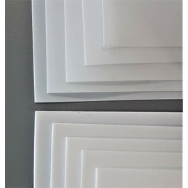 Generic PTFE Teflon White Sheet 0.5mm and 1mm Thick Various Square Sizes 50mm to 400mm