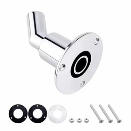 GAOERFU Thru Hull Exhaust Skin Fitting, 24mm Diesel Heater Exhaust Tube Pipe Socket Hardware, 316 Stainless Steel Fitting Diesel Parking Boat Marine Car Truck Heaters, with Bolts and Nuts Angled