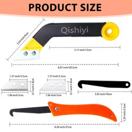 Qishiyi 11 PCS Grout Removal Tool Set,Include 2 Tile Grouts Saws 6 Pieces Blades Replacement Bonus,Hand Grout Saw,2 Grouts Cleaning Blades,Ideal for Tile Gap Cleaning and Repair