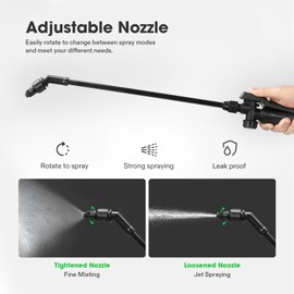 VIVOSUN 1.35Gal/5L Pump Pressure Sprayer, Pressurized Water Spray Bottle with Adjustable Shoulder Strap, Adjustable Nozzle, Safety Valve & Additional Seals, Ideal for Watering, Fertilizing, Cleaning