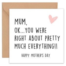 Mothers Day Card - Funny Mothers Day Cards for Mum - Mothers Day Card - Mothers Day Cards - From Daughter Son Both of Us Kids Wife Husband - Cute Sentimental Step Mum Mom Mam - 14cm