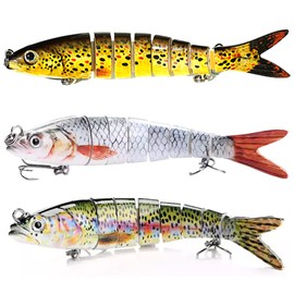 LAZY LURES Fresh Water and Salt Water Fishing Lures for Pike Bass Perch Trout Multi Jointed Fishing Accessories (Segmented)