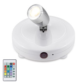 LUXSWAY LED Spot Lights Indoor,Battery Operated Accent Picture Light,12 Colors Changing Spotlight, Dimmable Uplight,Stick on Light for Painting Artwork Dartboard (White)