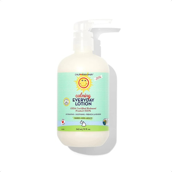 California Baby Calming Lotion | 100% Plant-Based Ingredients (USDA Certified) | Allergy-Friendly | Soothing Baby Lotion For Newborn | Super-Soothing & Moisturizing Adults, Kids & Baby Lotion for Dry & Sensitive Skin | 562 mL / 19 fl. oz.