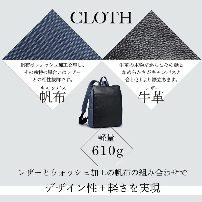 Gusio Leather 180927 Women's High Quality Cowhide Leather x Canvas