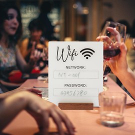 MUCKLILY Acrylic Wifi Password Sign for Guest Wireless Network Reminder for Home Office Restaurant Decor Scratch-resistant Easy to Clean Wifi Board