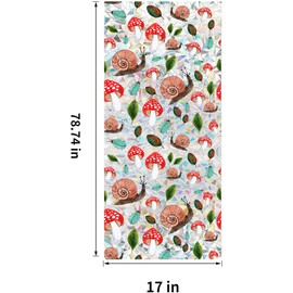 Stained Glass Window Cling,Rainbow Tinted Window Film Sun Blocking,Birds Window Privacy Stained Glass Stickers，Mushroom Stained Glass Window Decal for Home (H, 17" W x 78.74" L)