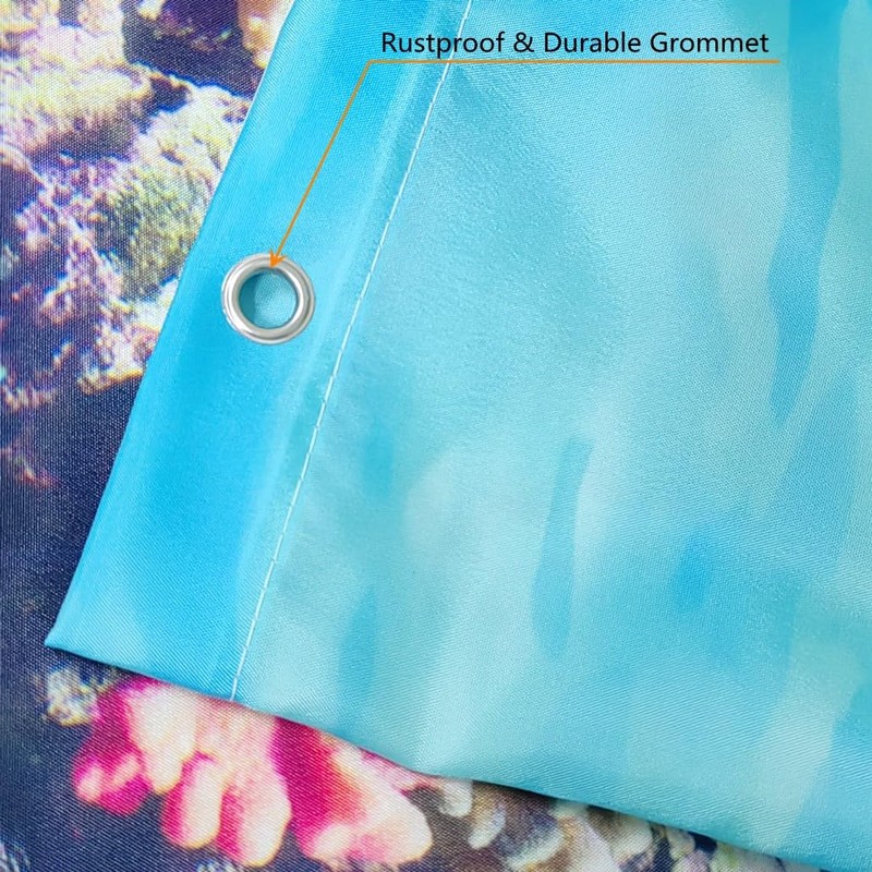 goodbath Fish Shower Curtain, Ocean Anti Mould Fabric Waterproof Bath