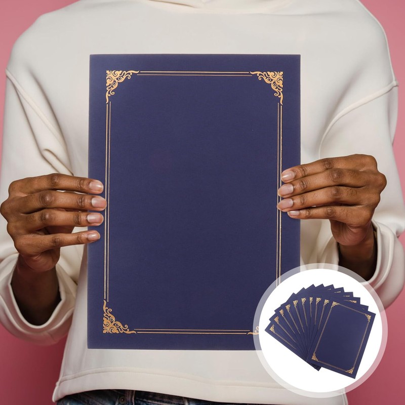 10Pcs Certificate Holders for Award Certificates, Diploma Cover Decorative Paper