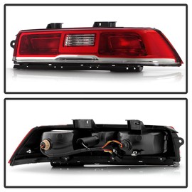 KEEKPO - For 2014-2015 Chevy Camaro Incandescent Type Red Clear Tail Lights Brake Lamps Pair Set Driver & Passenger Side