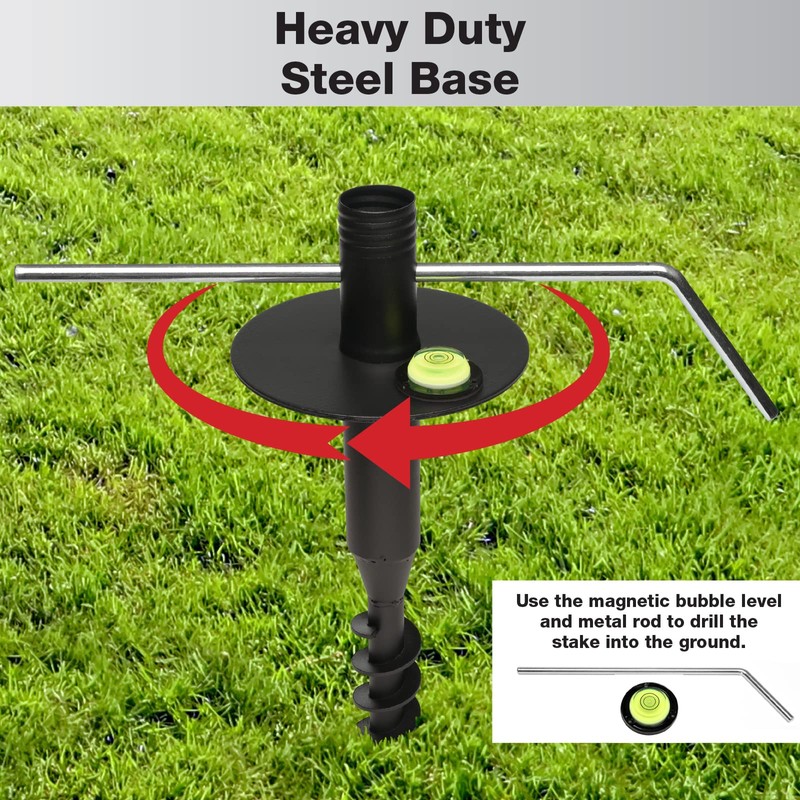 EXCELLO GLOBAL PRODUCTS Premium String Light Poles - 2 Pack