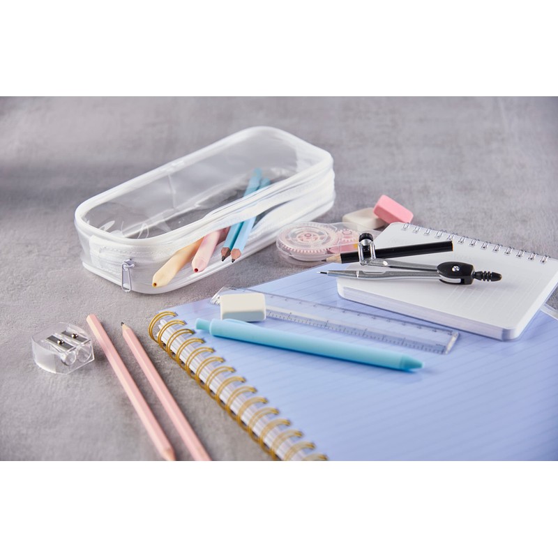 Soul Projekt Black/White 2 Pack Clear Pencil Case, Make Up