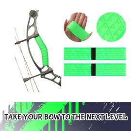Simgoing 2 Pcs Archery Grip Tape Fluorescent Green Non-Slip Sweat Absorbent Breathable Self Adhering Bow Handle Wrap for Archery Tennis Racquet Sports Accessories