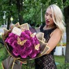 Acfruits Purple Glitter Roses Bouquet, 30 Pcs DIY Fake Flowers