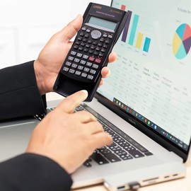 JS-82MS-A Handheld Multi-Function 2-Line Display Digital LCD Scientific Calculator School Secondary For Science Maths Stationary Calculater 240 Calculations Function Protective Auto Power Off