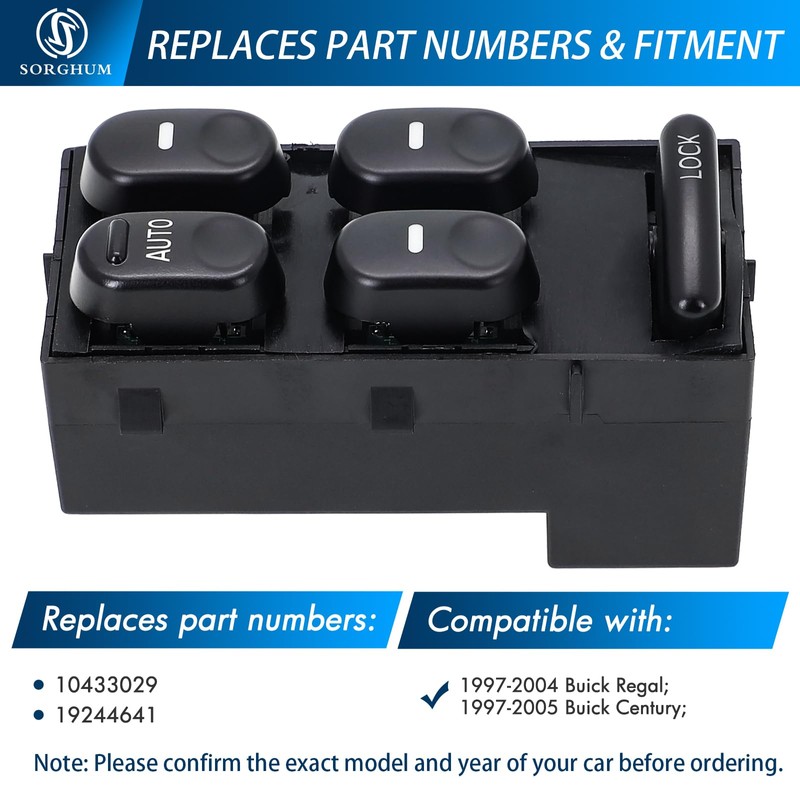 Sorghum Power Window Switch Driver Side - Master Window Switch