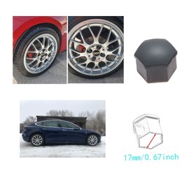 Mtsooning 20PCS Wheel Lug Nut Cover, 17mm/0.67" Flexible Lug Bolt Caps, Inner Hex Bolt Dust Cap with Remover Tool Black