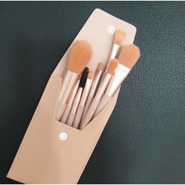 Travel Mini Makeup Brush Set (8-Piece) with Storage Pouch 2ea