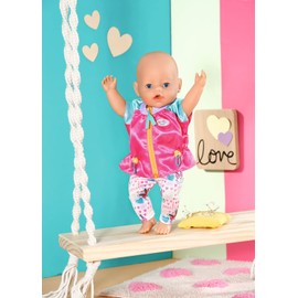 BABY born Zapf Creation 833605 Leisure Suit Pink Turquoise with Leggings for 43 cm Dolls Including Clothes Hanger