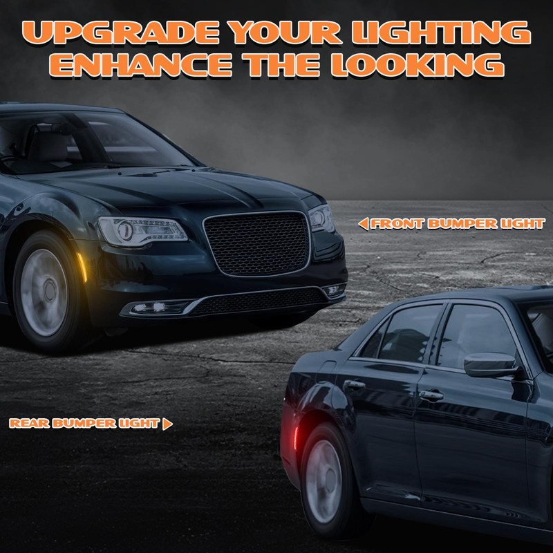 AreLokpri Side Marker Lights Kits for Chrysler 300 2015-2023, Front