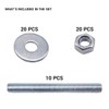 SKIR'CO (Pack of 10) Steel Fully Threaded Rods M8 x
