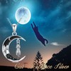 Shusukue Bat/Spider/Wolf/Cat/Fox/Owl/Sun Crescent Moon Chain 925 Sterling Silver, Bat Moon