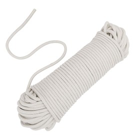 ZOENHOU 82 Feet 1/4 Inch White Natural Cotton Rope, Solid Clothesline Rope, Strong Bearing Hanging Rope Laundry Line Dryer Rope for Laundry Line, DIY Crafts, Art Projects, Garden Decor (25m × 6mm)