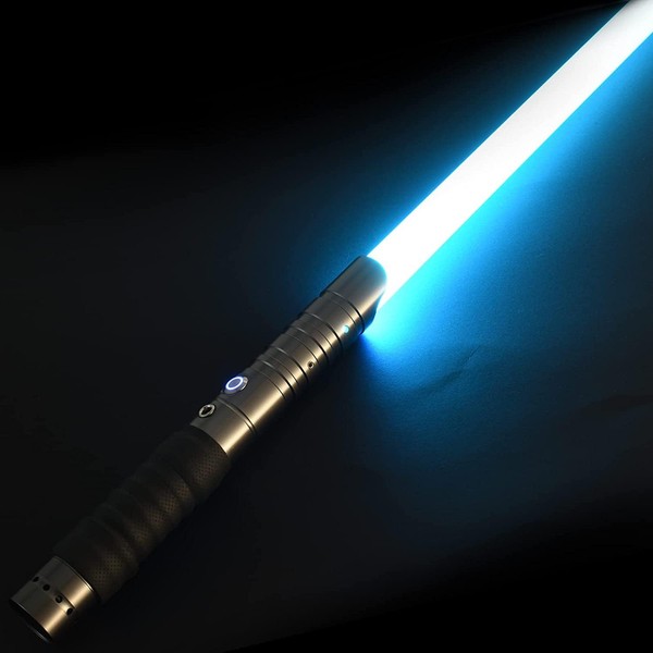 CUPCHID Lightsaber, Smooth Swing FX Lightsaber RGB 15 Colours, Changeable 10 Mode Sound, Metal Lightsaber for Halloween Fancy Dress, Party Gifts (USB Charging)
