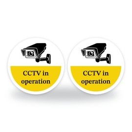 Set of 2 CCTV in operation, Survaillence Safety Door Signs, 95mm Waterproof Indoor/Outdoor Stickers (CCTV in operation)