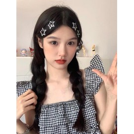 Silver Star Hair Clips Y2K Glitter Star Snap Clip Barrettes Hairpins 10 Pieces Small Metal Hair Clip Headpiece Cyber 2000s E-girl Hair Accessories for Teen Girl Women
