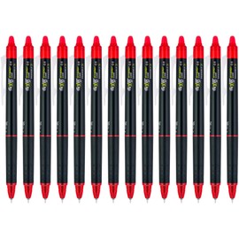 Pilot, FriXion Synergy Clicker Erasable, Refillable, Retractable Gel Ink Pens, Extra Fine Point 0.5 mm, Pack of 14, Red