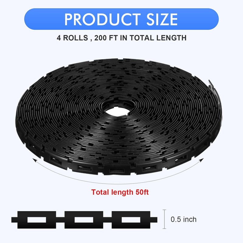 Wesiti 200 ft Plastic Chain Lock Tree Tie 1/2 Inch