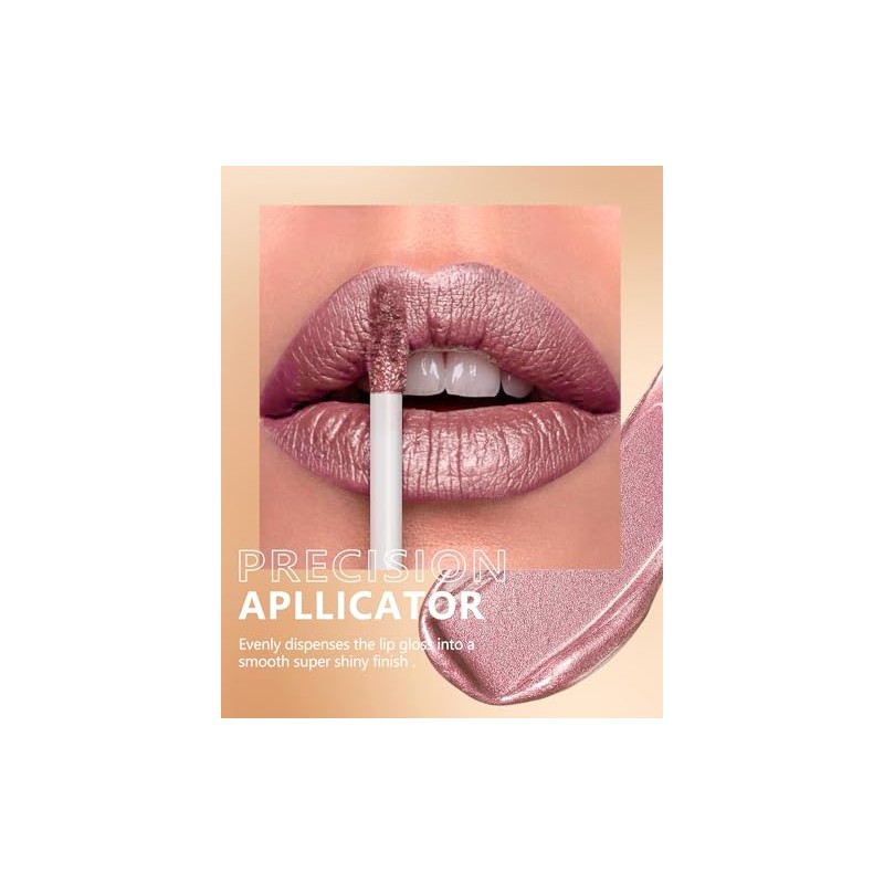 MAKI YIKA- Lápiz labial rosa metálico para mujer, lápiz labial