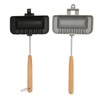 Double Sided Baking Pan Aluminium Alloy Frying Pan Wooden Handles