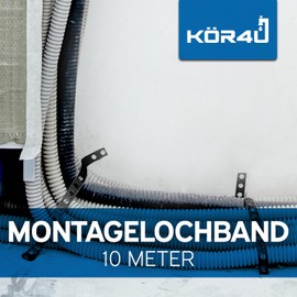 kör4u Perforated Mounting Tape 19 mm x 10 m, Perforated Tape, Plastic-Coated and Flexible, Mounting Tape for Attaching Cables, Pipes and Cables