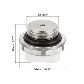 PATIKIL 3/8 Inch BSP Male Thread Manual Radiator Vent Plug Valve Nickel-Plated Brass Plug for Radiator Silver White