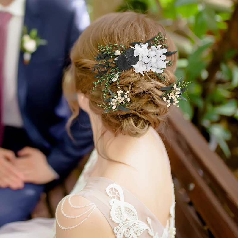 Suncalla 5 Pcs Bridal Baby Breath Hair Pins Wedding Hair