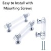 5 Pieces Crystal Cabinet Handles Knobs - Clear Cylinder Drawer