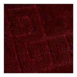 Lions Bathroom Mat Sets 2 Piece - Ultra Soft Greek Pattern Bath Toilet Bath Mat Anti Slip Pedestal Set, 100% Polypropylene, Water Absorbent, Machine Washable, Bathroom Accessory (Burgundy)