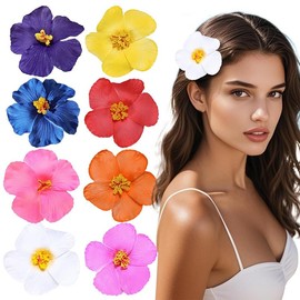 Bohemian Flower Hair Clips, 8Pcs Hawaiian Beach Flower Hair Pins Clips, Bohemian Flower Hair Clips for Women
