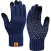 Guantes de punto de invierno cálidos con dedos completos para