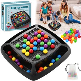 Intellectual Chessboard - Dual Duel, Intellectual Chess Board, Rainbow Ball Elimination Game, Intellectual Games for Kids and Adults, Tabletop Strategy Puzzle Games for Birthday Christmas (48PCS)