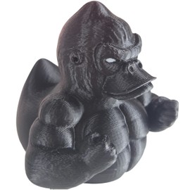 Mighty Gorilla Duck Figurine - Collectible Black Rubber Duck - Muscle Ape Duck for Cruise Ducks Hiding, 4x4 Dashboard, Desk Decor - Novelty Duck Gift for Home, Office, Car - 3D Printed in Canada