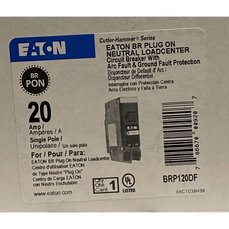 Eaton BRP120DF Br Dual Function Af/gf 1p 20a
