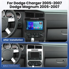 [2G+64G] Android 15 Car Radio Stereo for Dodge Charger Magnum 2005-2007 with Wireless Carplay Android Auto, 9 inch Touch Screen Radio Bluetooth WiFi GPS FM RDS EQ+Free AHD Backup Cam