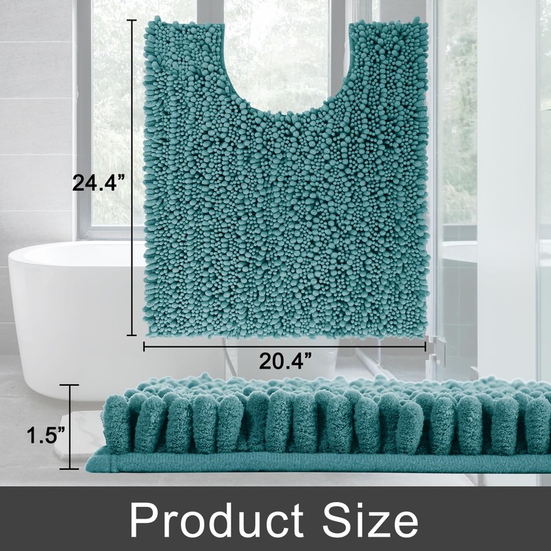 Yimobra Luxury Shaggy Toilet Bath Mat U-Shaped Contour Rugs for