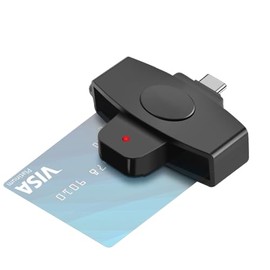 Lector de Tarjetas Inteligentes Tipo C Declaración de impuestos bancaria Tarjeta SIM/IC Lector de Tarjetas de identificación USB C, Smart CAC Card Rea