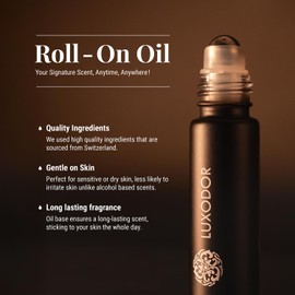 Luxodor Impression of Aventus for Men Alcohol-Free | Long-Lasting Perfume Oil | Travel Size 10ml Roll-On