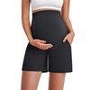 G4Free Maternity Yoga Shorts with Pockets Athletic Stretchy Pregnancy Clothes