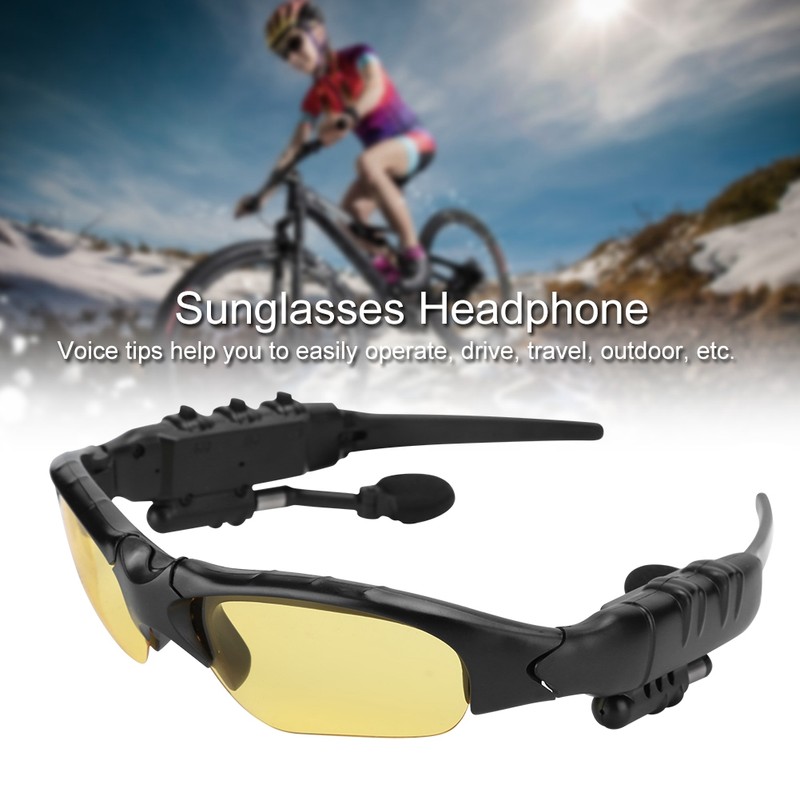 Bluetooth 5.0 Sunglasses Solar Power Wireless Glasses Headphone Headset Stereo